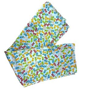 William Tang Qee x HA TOY2R 100% Silk Hong Kong Toy Bear Logo Print Scarf